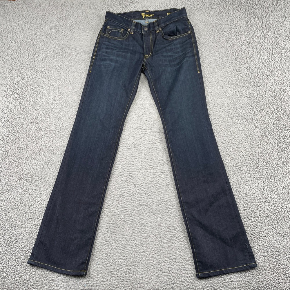 Fidelity Jeans Mens 30 Blue Calvary Straight Leg Made in USA Cotton Blend Denim